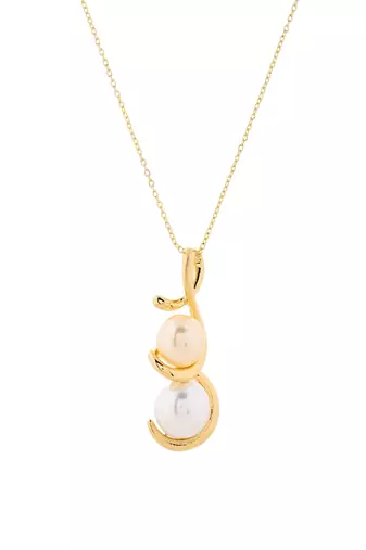 Golden grace pearl jewelry set gift for rakhi