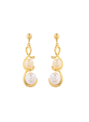 Golden grace pearl jewelry set gift for rakhi 4