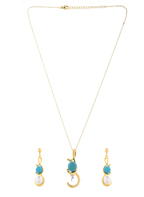Golden grace pearl jewelry set gift for rakhi 2