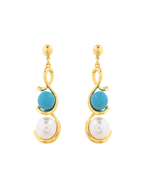 Golden grace pearl jewelry set gift for rakhi 4
