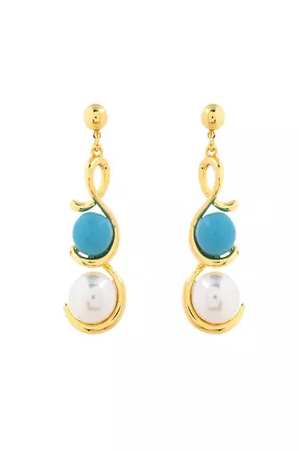 Golden grace pearl jewelry set gift for rakhi