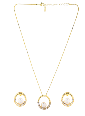 Classic gold & pearl jewelry set gift for rakhi 2