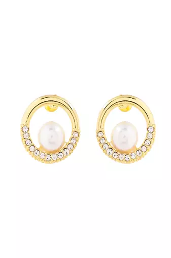 Classic gold & pearl jewelry set gift for rakhi