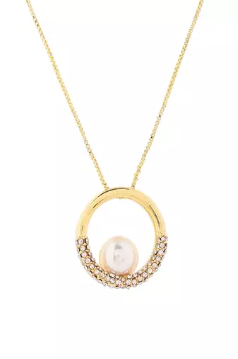 Classic gold & pearl jewelry set gift for rakhi
