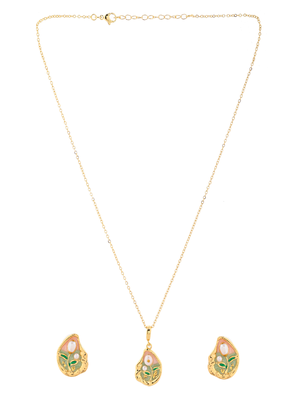 Vintage-inspired gold & pearl jewelry set gift for rakhi 2