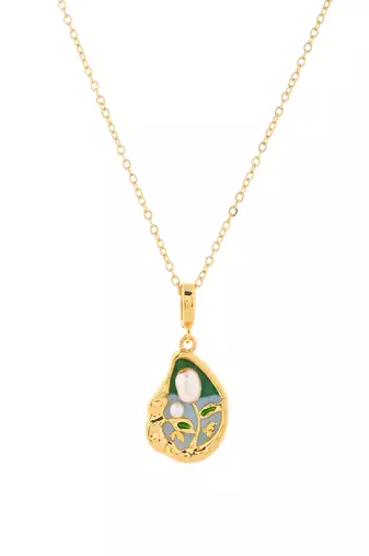 Vintage-inspired gold & pearl jewelry set gift for rakhi