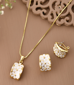 Classic white enamel & gold jewelry set gift for rakhi