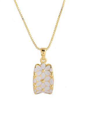 Classic white enamel & gold jewelry set gift for rakhi 2