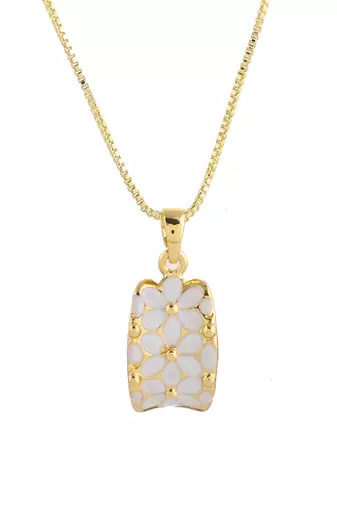 Classic white enamel & gold jewelry set gift for rakhi
