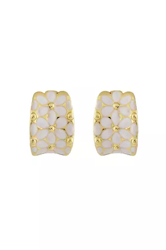Classic white enamel & gold jewelry set gift for rakhi