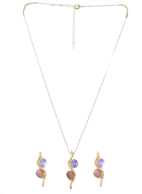 Enchanted harmony dual-tone gemstone jewelry set gift for rakhi 2