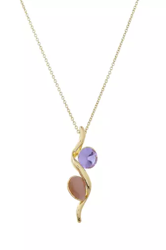 Enchanted harmony dual-tone gemstone jewelry set gift for rakhi