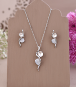 Moonlit elegance silver jewelry set gift for rakhi