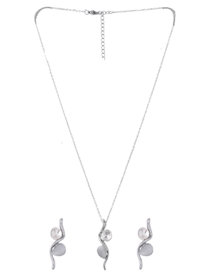 Moonlit elegance silver jewelry set gift for rakhi 2