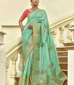 Pista dola silk heavy zari weaving cut dana work and designer contrast blouse wedding sarees