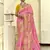 Pink dola silk heavy zari weaving cut dana work and designer contrast blouse wedding sarees