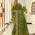 Green dola silk heavy zari weaving cut dana work and designer contrast blouse wedding sarees