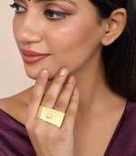 Gold plated finger ring for women