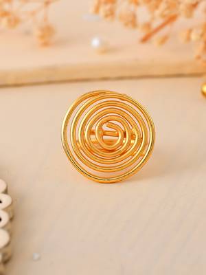 Trending gold-plated circular ring 2