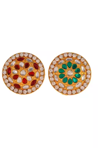 Set of 2 gold plated meenakari adjustable enamelled traditional finger ring