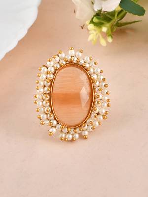 Pearl stone finger ring 1