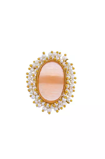 Pearl stone finger ring