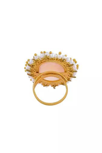 Pearl stone finger ring