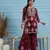 Hand embroidered maroon modal lucknowi chikankari garara set