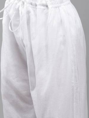 Hand embroidered white kota lucknowi chikankari kurta set 6
