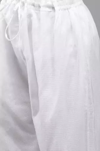 Hand embroidered white kota lucknowi chikankari kurta set