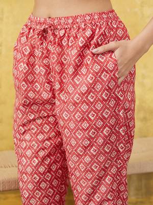 Hand embroidered red muslin lucknowi chikankari co-ord set 7