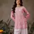 Hand embroidered dusty peach chanderi silk lucknowi chikankari short kurti