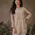 Hand embroidered fawn chanderi silk lucknowi chikankari short kurti