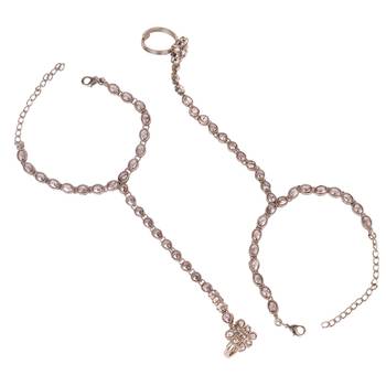 traditional gold plated adjustable hathphool (panja) set of 2 2