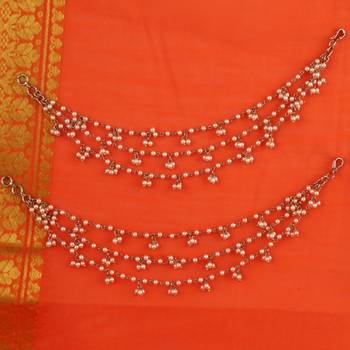 Inspired pearl 3 string gold plated ear-chain(kaan chain) for women 1