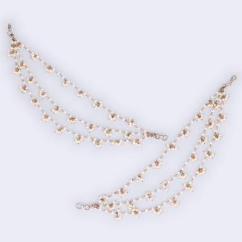 Inspired pearl 3 string gold plated ear-chain(kaan chain) for women 4