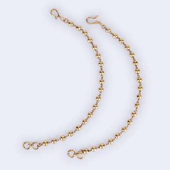 Fascinating golden balls gold plated ear-chain(kaan chain) for women 3