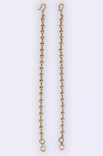 Fascinating golden balls gold plated ear-chain(kaan chain) for women