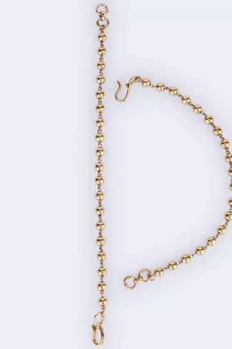 Fascinating golden balls gold plated ear-chain(kaan chain) for women