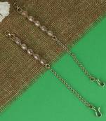 Incredible oval shape gold plated ear-chain(kaan chain) for women