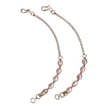 Incredible oval shape gold plated ear-chain(kaan chain) for women 2