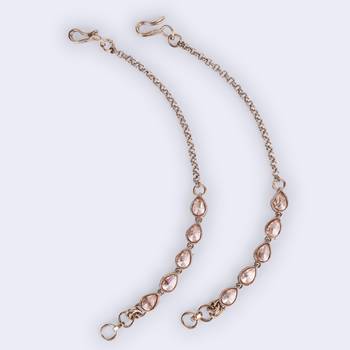 Incredible oval shape gold plated ear-chain(kaan chain) for women 3