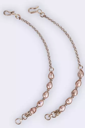 Incredible oval shape gold plated ear-chain(kaan chain) for women