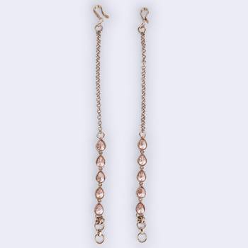 Incredible oval shape gold plated ear-chain(kaan chain) for women 4