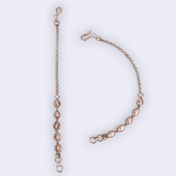 Incredible oval shape gold plated ear-chain(kaan chain) for women 5