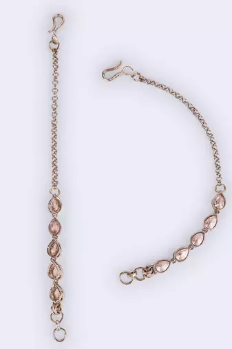 Incredible oval shape gold plated ear-chain(kaan chain) for women