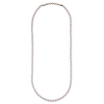 Excellent white mother of pearl gold plated moti mala necklace 2