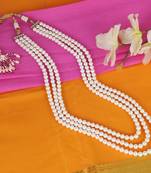 Royal pearl 3 layered gold plated moti mala necklace