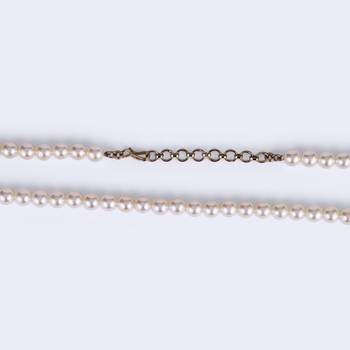 Excellent white mother of pearl gold plated moti mala necklace 5