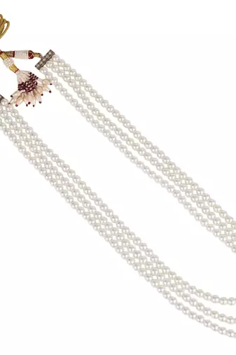 Royal pearl 3 layered gold plated moti mala necklace